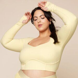 NWOT - Sweetheart Long Sleeve Crop Top - Buttercream